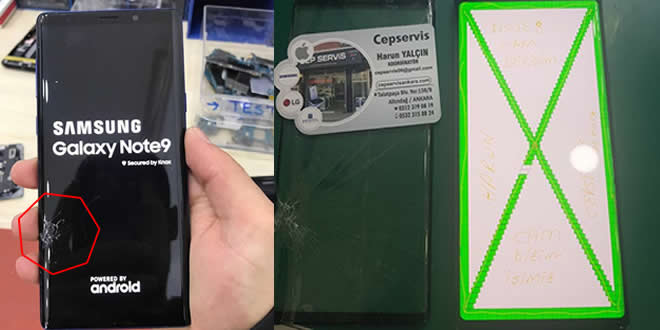 Samsung Galaxy Note 9 ön cam veya iç ekran değişimi